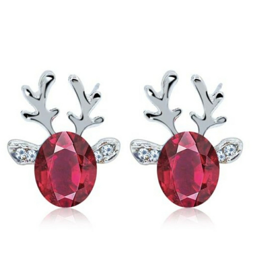 Fuchsia reindeer earrings